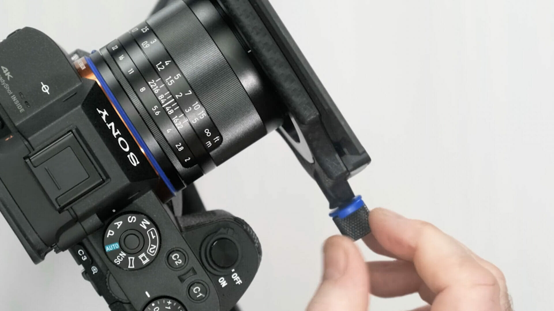 LEE85 Filter being secured to camera